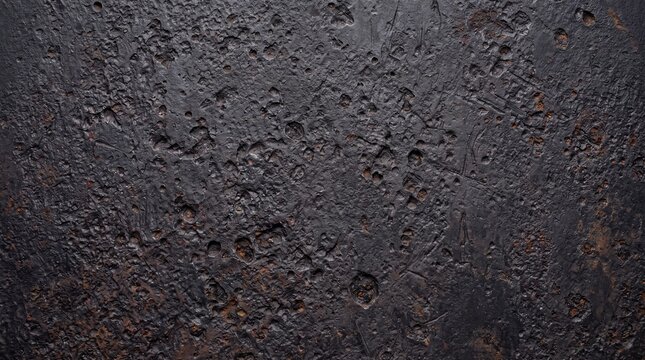 Dark Cast Iron Texture Background with Rough Surface
