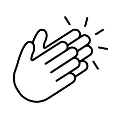 Plakat PNG Minimalist clapping hands illustration on transparent background