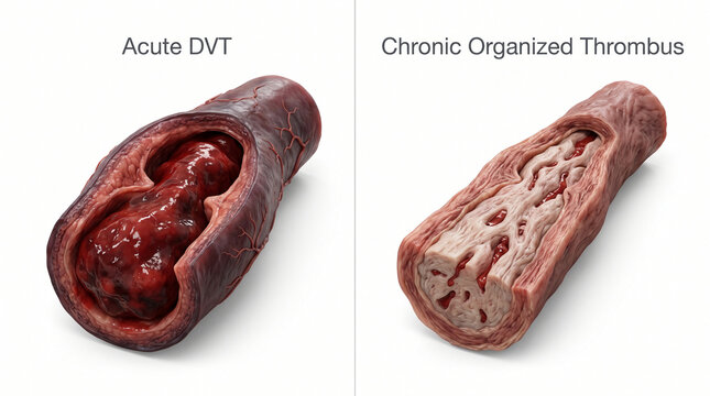 Acute DVT vs. Chronic Organized Thrombus Vein Pathology