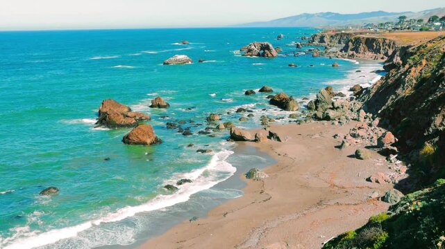 Arched Rock From Arched Rock Overlook Along The Coastal Bluffs, Sonoma Coast State Park, California, USA