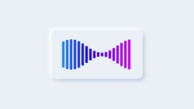 Animated Audio Waveform Sound Visualization on Light Background