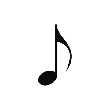 Quaver Eighth Music note icon isolated on white background.