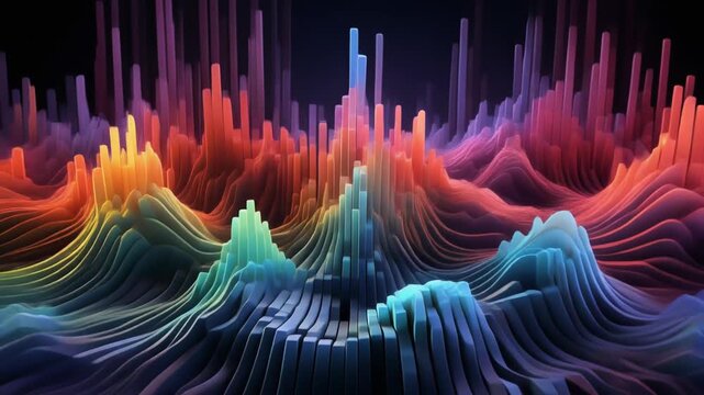 Abstract Colorful Sound Wave Data Visualization Background