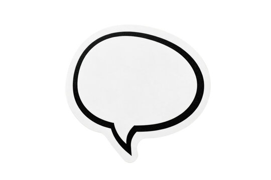 White Speech Bubble Sticker with Thick Dark Outline