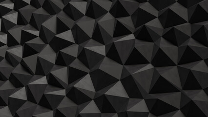 Fototapeta premium Dark Geometric Polygon Wall Background 3d render.
