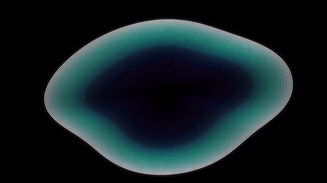 Abstract organic blobs with glowing edges morphing slowly in darkness