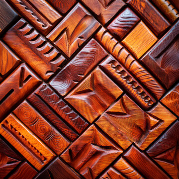 Wood Carved Tribal Pattern