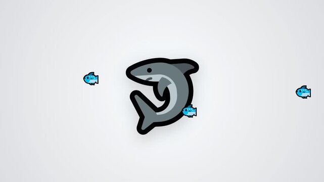illustration video of fish swimming, taken from the front