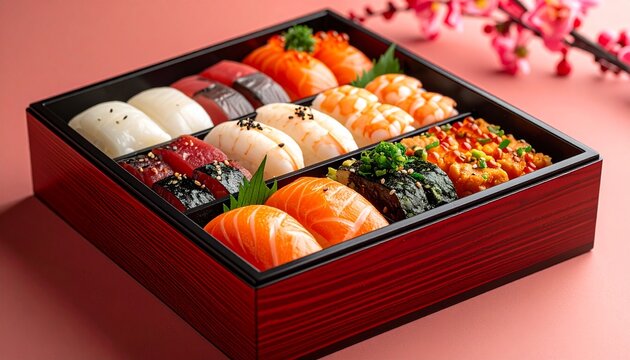 Japanese Osechi Ryori New Year Cuisine Arranged in Modern Tiered Box