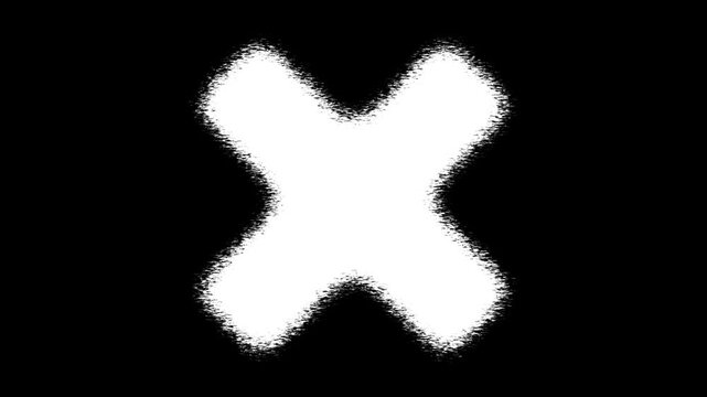 Distressed grunge style cross symbol with rough textured edges