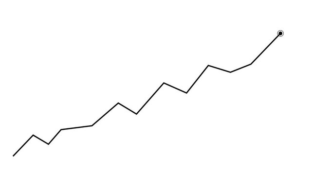 Abstract line graph showing upward growth trend isolated on white background