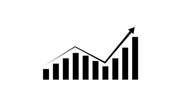 Business growth chart with rising arrow icon