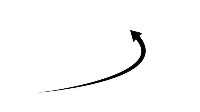 Curved arrow icon isolated on white background