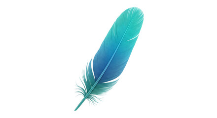 Blue and turquoise bird feather vector illustration isolated on white background © Graphics River