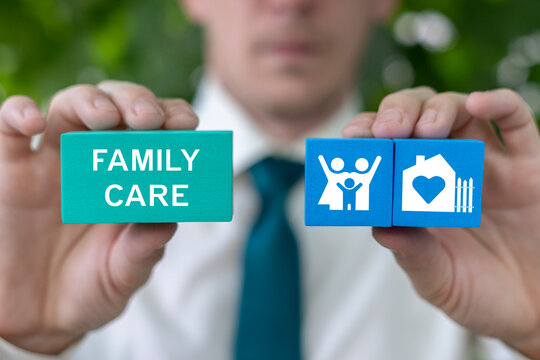 Cocept of family care. Family support, insurance and protection.