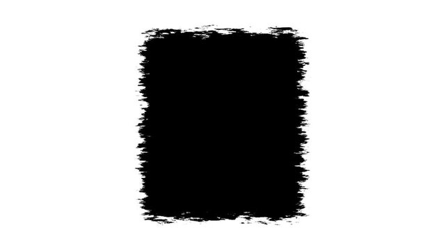 Black grunge brush stroke rectangle isolated on white background