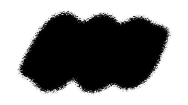 Black ink brush stroke texture isolated on white background