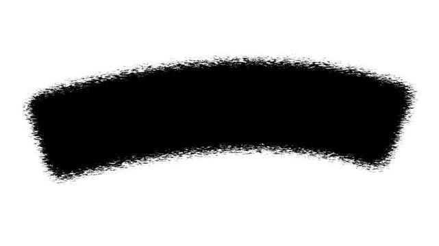 Black spray paint brush stroke isolated on white background
