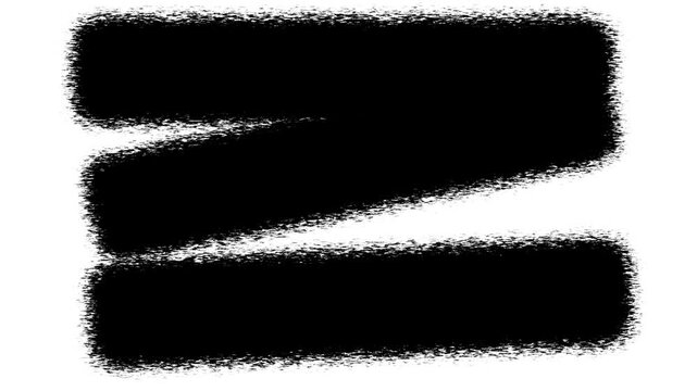 Black brush strokes isolated on white background