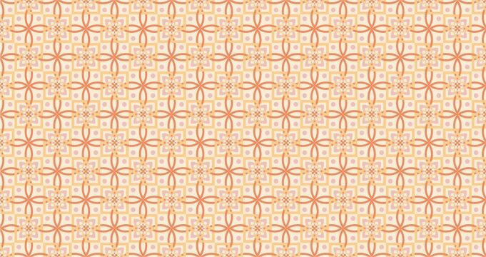 A decorative seamless repeating pattern featuring symmetrical floral and geometric motifs
