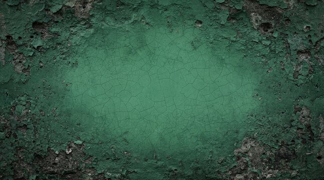 Deep green textured cracked surface background