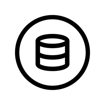 Database Circle Icon - Vector UI UX Element for Web and Mobile Application Design