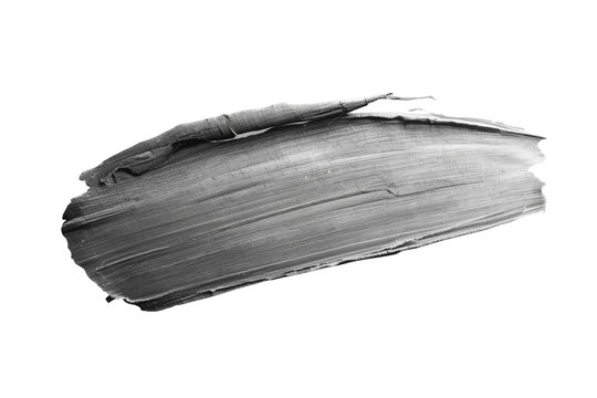 Dark charcoal paint brush stroke with thick bristle texture