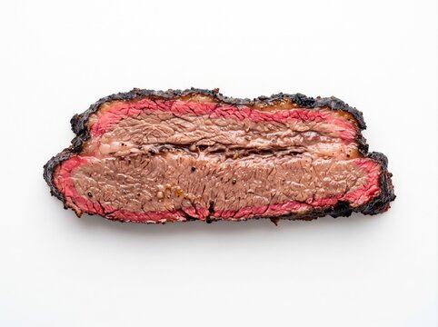 Charcoal grill smoke ring isolated on white background