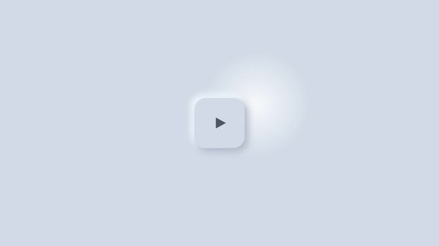 Neumorphic play pause button toggling media control states in minimalist digital ui design