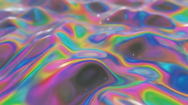 Psychedelic rainbow liquid pattern with colorful flowing cells