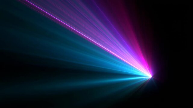 Violet Laser Rays Streaming into Bright Point 4K