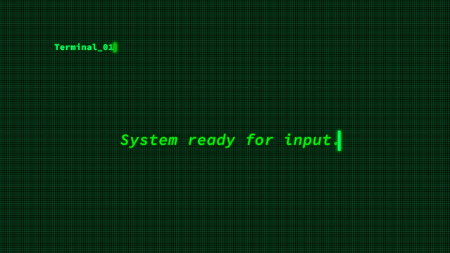 Retro Terminal Typewriter Reveal