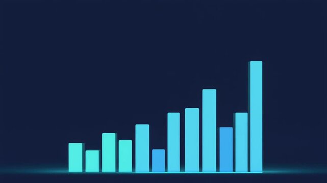 Minimal data visualization background with translucent blue vertical bar chart elements