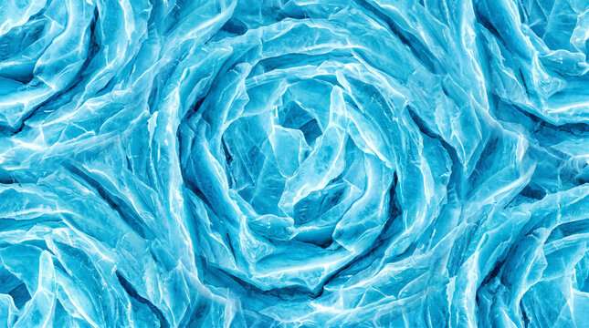 Abstract blue ice texture with swirling frozen patterns and crystalline surface details