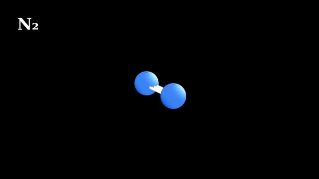 Nitrogen N2 Molecule 3D Molecular Animation