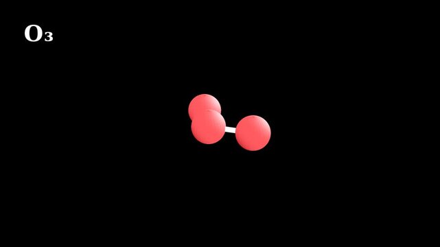 Ozone O3 Molecule 3D Molecular Animation