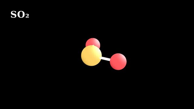 Sulfur Dioxide SO2 Molecule 3D Molecular Animation