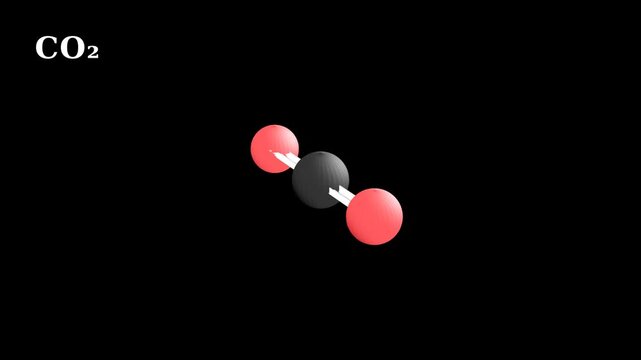 Carbon Dioxide CO2 Molecule 3D Molecular Animation