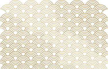 Obraz premium Traditional Japanese seigaiha wave seamless pattern featuring oriental abstract geometric scales background vector illustration ornament