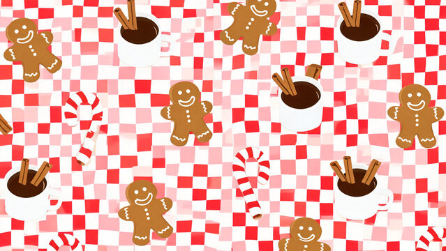 Christmas Gingerbread And Cocoa Pattern