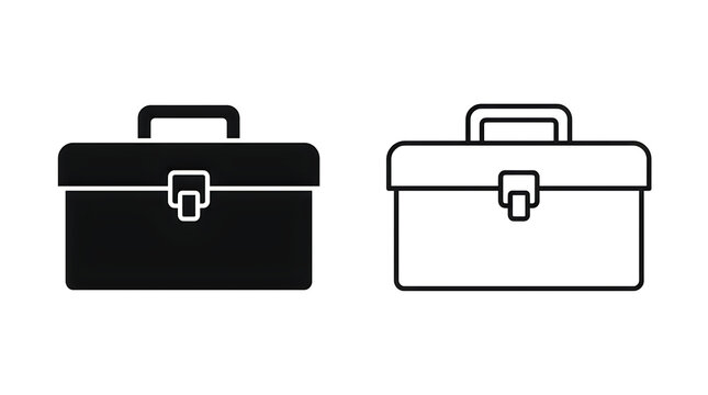 Simple toolbox icon with handle in two styles