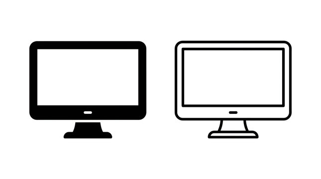 Two computer monitors with stands side by side