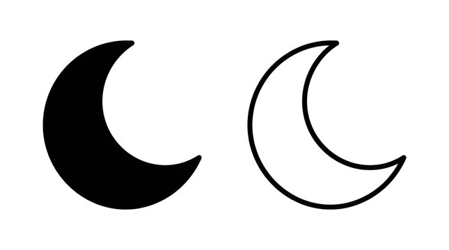 Black and white crescent moon icons side by side