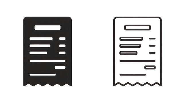 Minimalist file folder and receipt icons