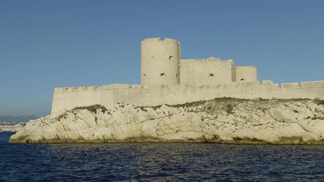 Historic island fortress of Chateau d'If near Marseille, France, famous from a classic novel