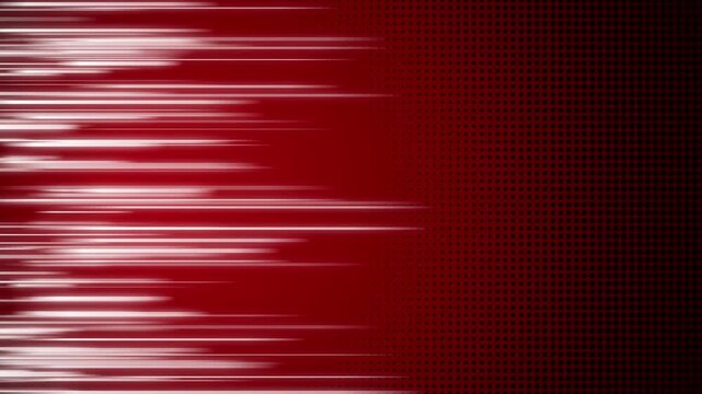 Abstract red speed lines motion background, dynamic horizontal light streaks on dark ruby backdrop, fast velocity blur effect for sports and technology video transitions and overlays. High