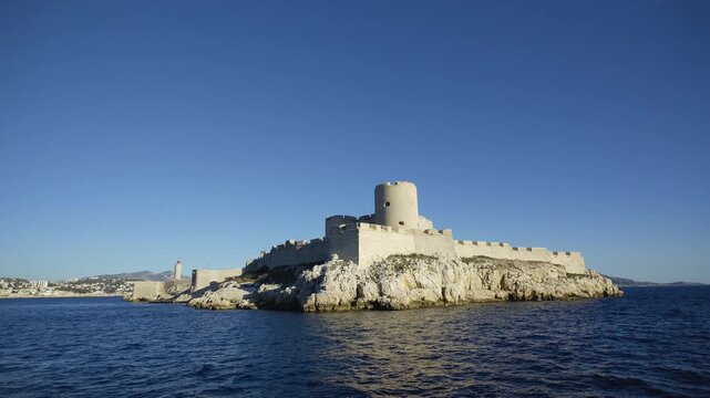 Famous Chateau d'If fortress on an island in the Mediterranean Sea near Marseille, France