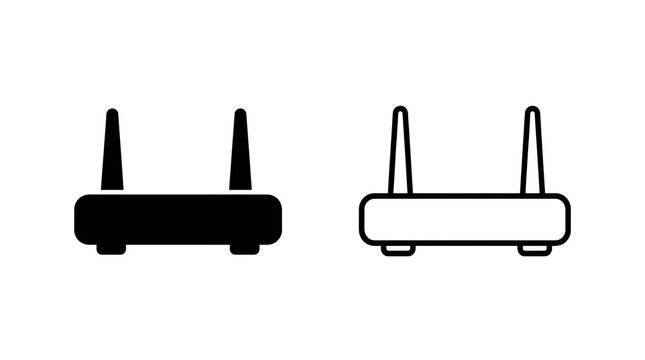 Black and white wireless router icons side by side
