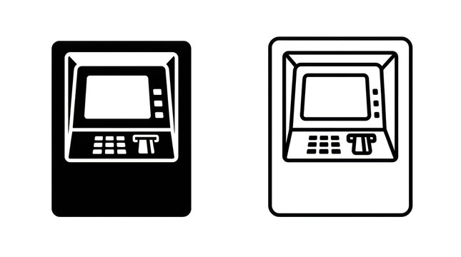 Two atm machines side by side illustration