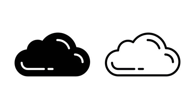 Simple rain cloud and sunny cloud icons